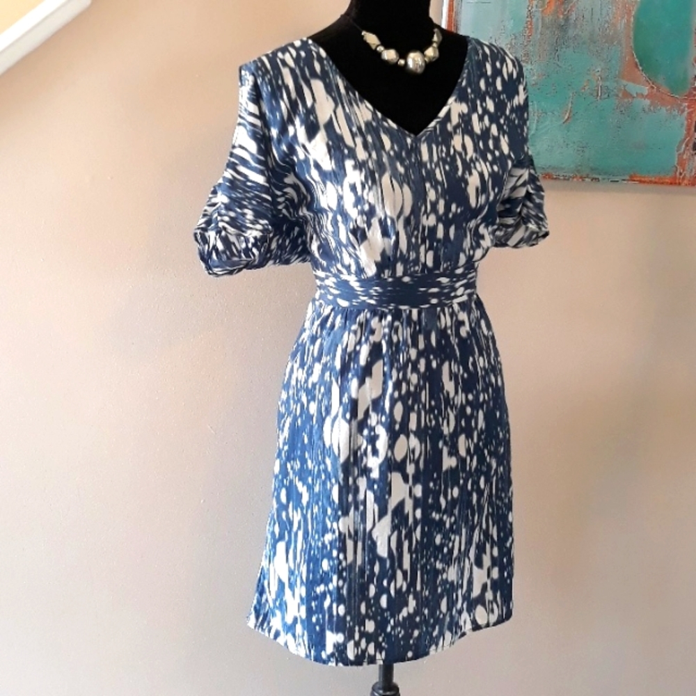 DKNY Jeans/ Blue / White/ Print/ Dress / Summer Dress/ Size M - Picture 6 of 12